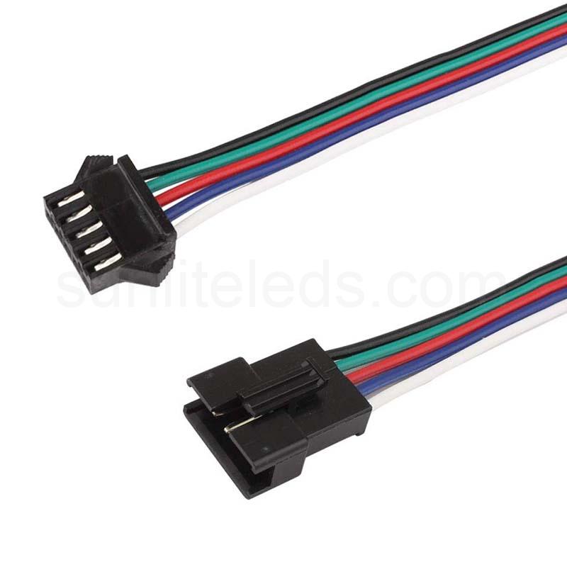 5 pin RGB RGBW extension cable cord Led Power pixel wire 22AWG
