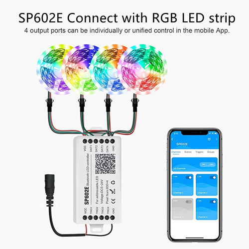 SP602E connect with digital LED strip