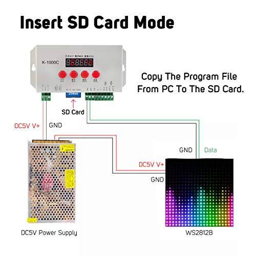 mode carte sd k1000c led controller connect