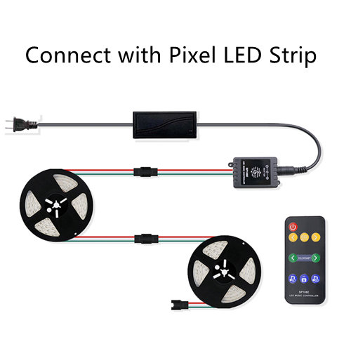 sp106e connect with pixel LED strip