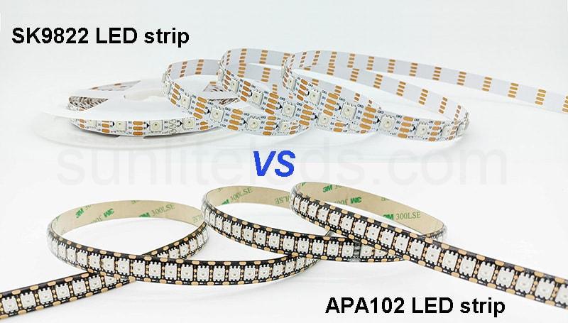 sk9822 led strip vs apa102 led strip