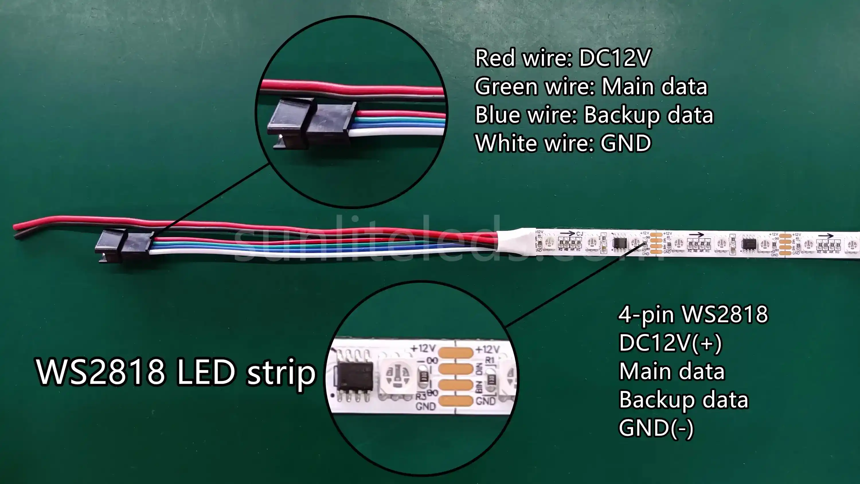 WS2818 rgb led strip detail picture