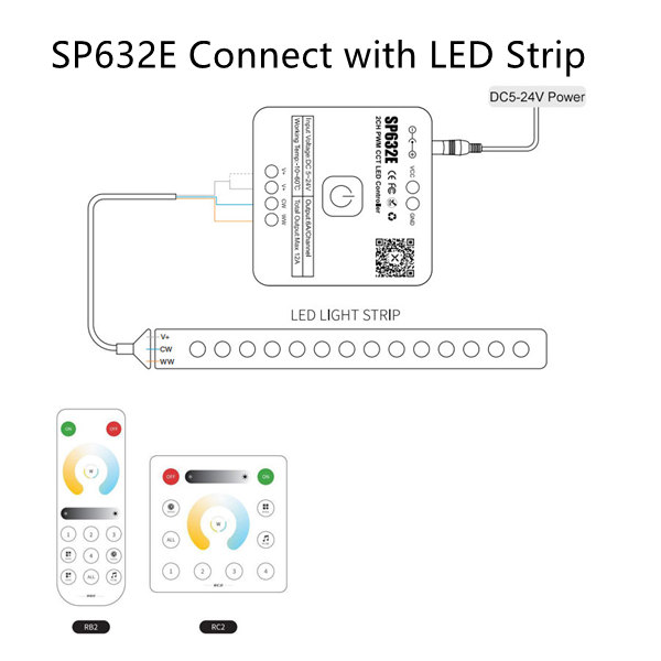 SP632E Connect with LED Strip