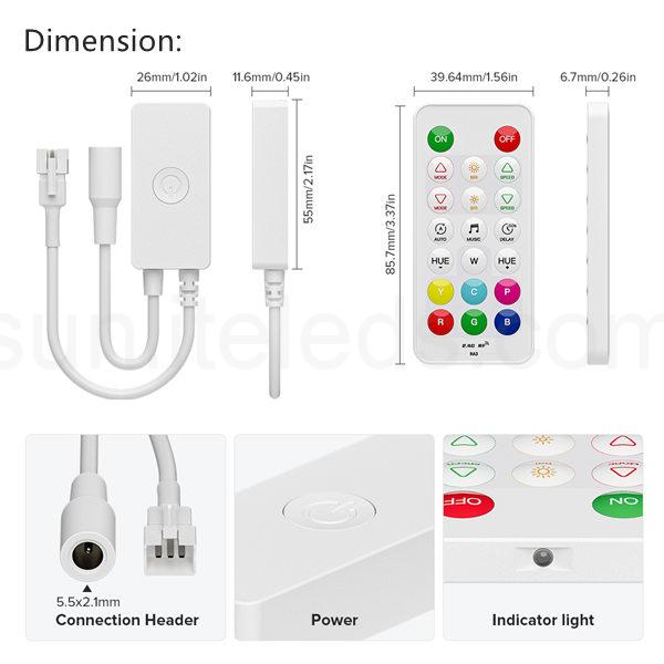 SP64XE LED controller dimension
