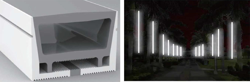 30x20mm vertical bend neon light 15mm strip inside for amusement parks application