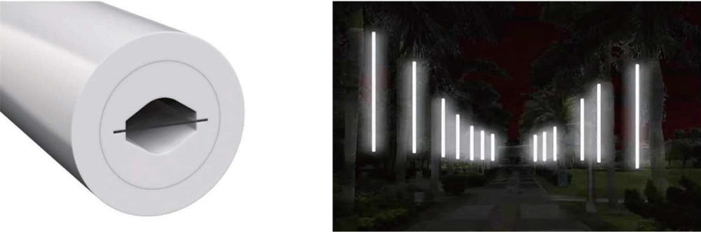 Diameter 22mm 360 degree neon flex double sided 8mm LED strip inside for retro design application