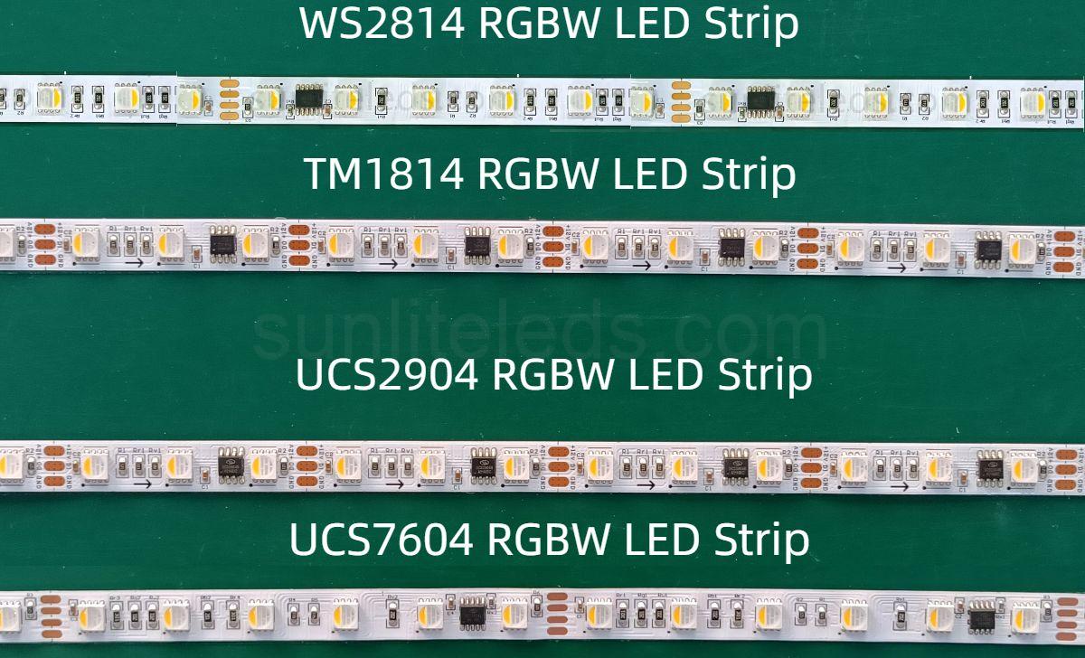 WS2814 vs TM1814 vs UCS2904 vs UCS7604 RGBW LED Strip